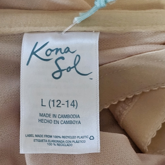 KONA SOL Women's Ruffle One Shoulder Full Coverage One Piece Swimsuit Pink L - Picture 7 of 10